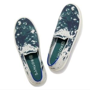 Rothy's Shibori Sea Green Slip On Loafer Sneakers Sz 8.5
